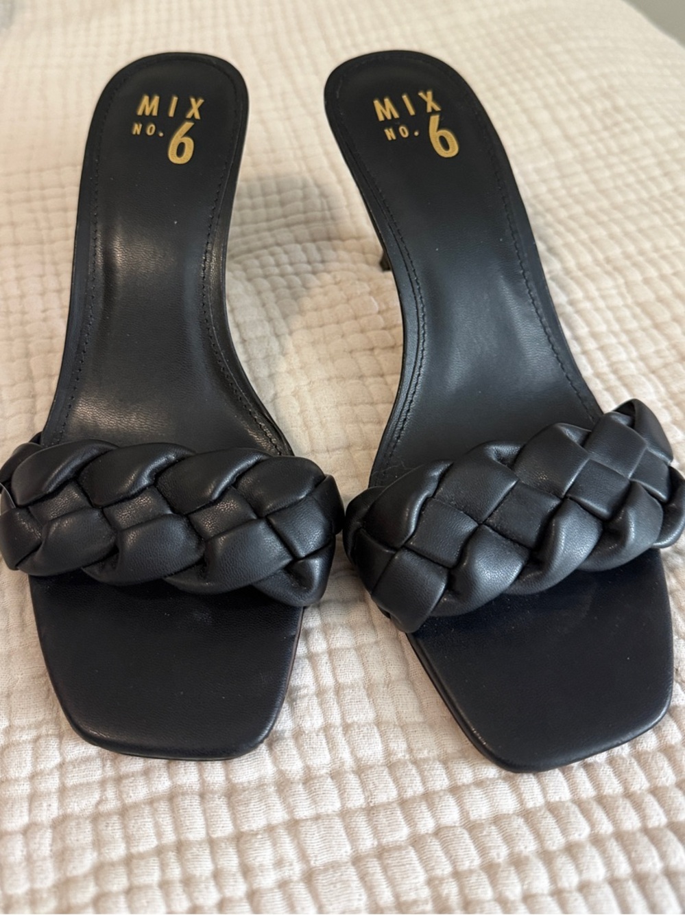 Mix No. 6 Black Braided Slide Mules